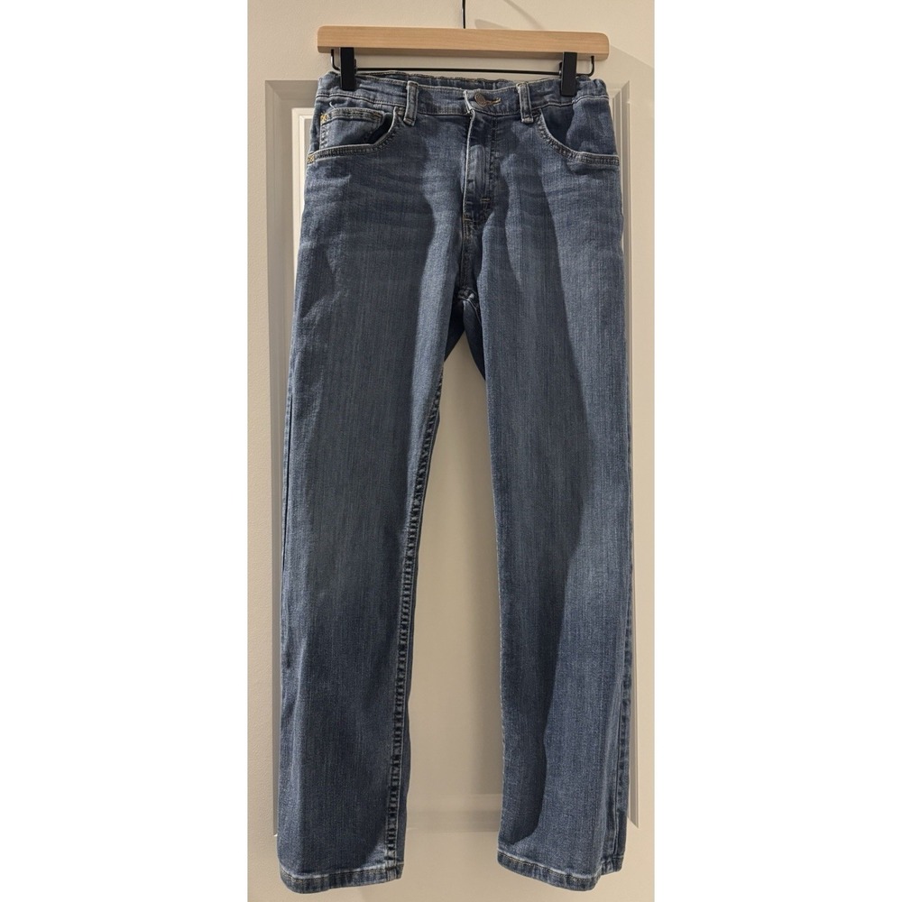 Wrangler Classic Straight Jeans Womens 16 Regular Stretch Mid Rise Blue Denim